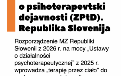 Zakon o psihoterapevtski dejavnosti (ZPtD). Republika Slovenija